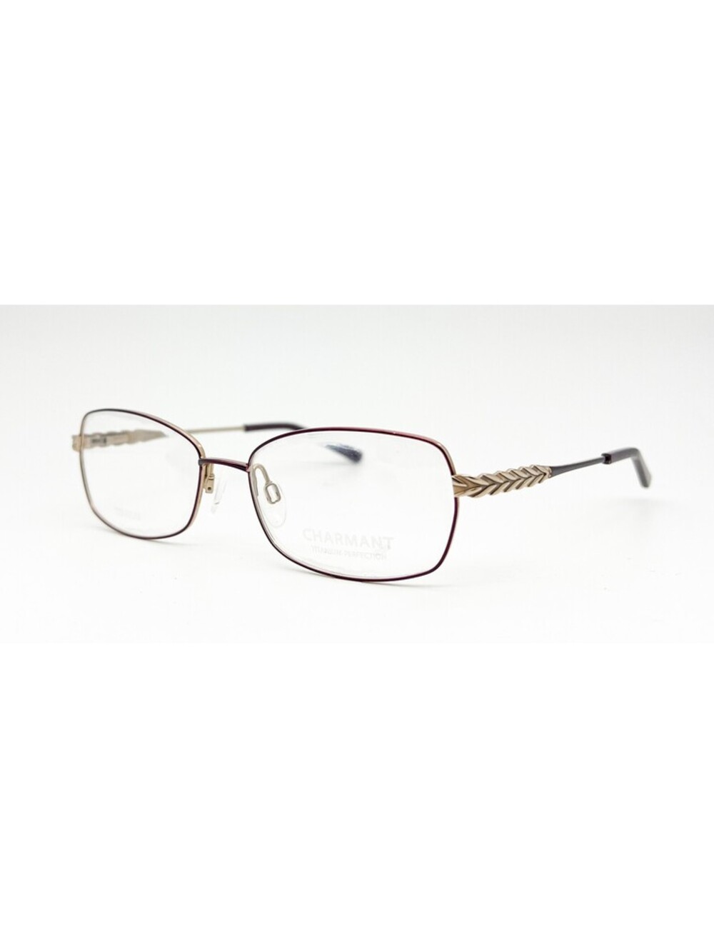 Charmant CH29209 PU Purple Gold Rectangle Authentic Eyeglass Frames 54-16-140